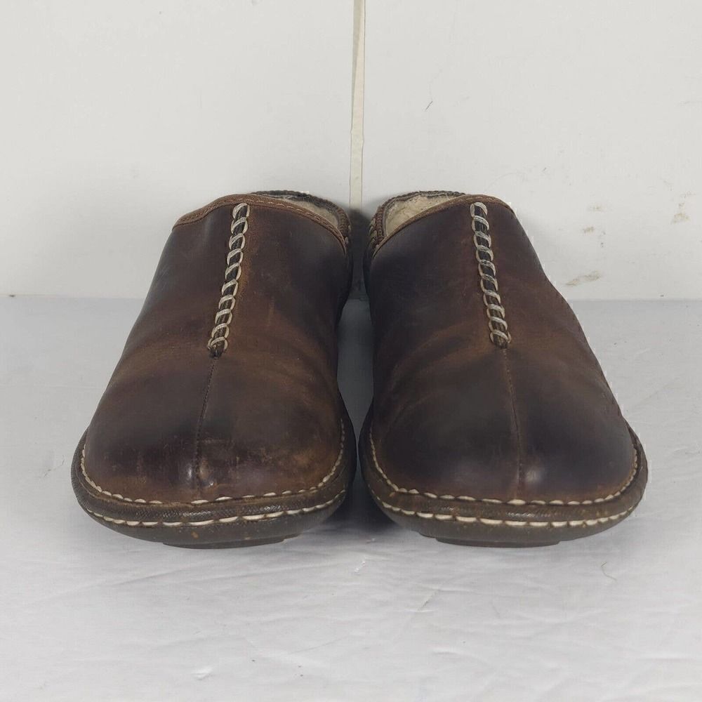 UGG Women's Kohala US 9 Brown Leather Sheepskin Shearling Slip-On Clogs Shoes - Picture 4 of 13